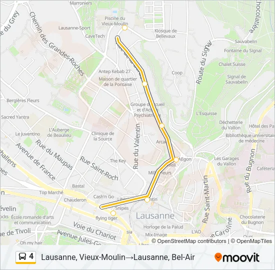 4 Bus Line Map