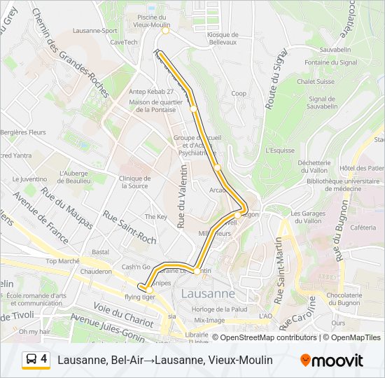 4 Bus Line Map