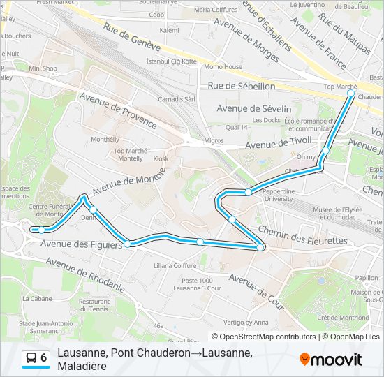 6 Bus Line Map