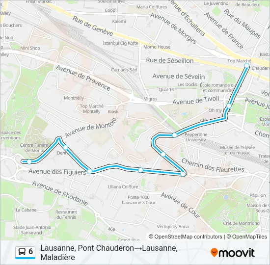 6 Bus Line Map