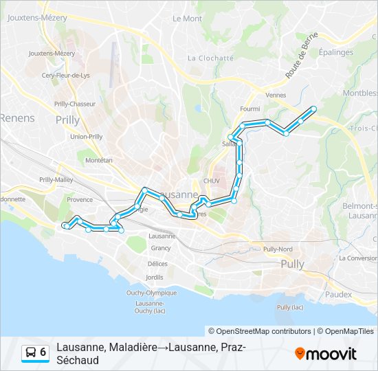 6 Bus Line Map