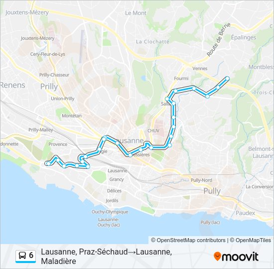 6 Bus Line Map