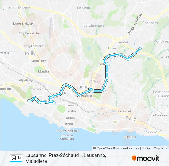 6 Bus Line Map