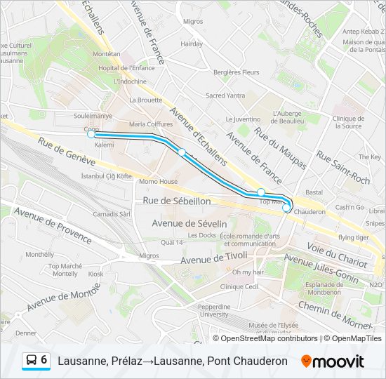 6 Bus Line Map
