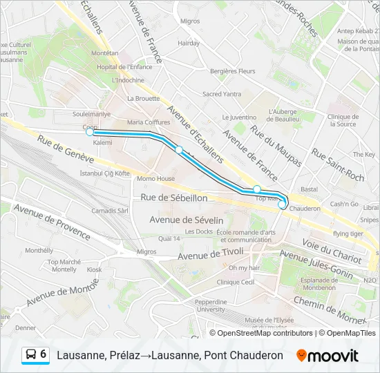 6 Bus Line Map
