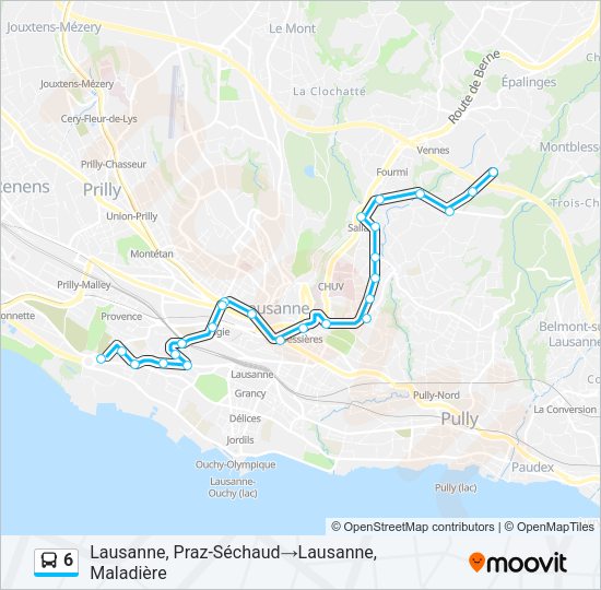 6 Bus Line Map