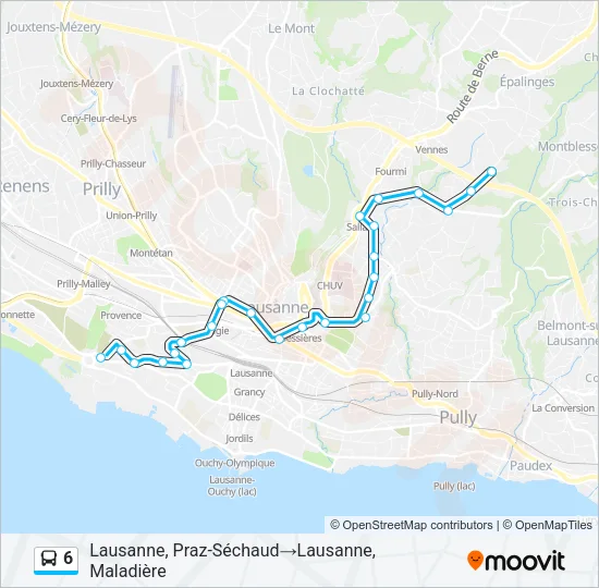 6 Bus Line Map