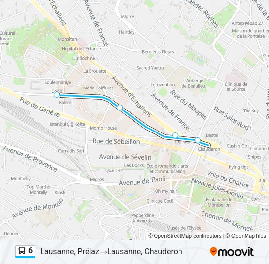 6 Bus Line Map