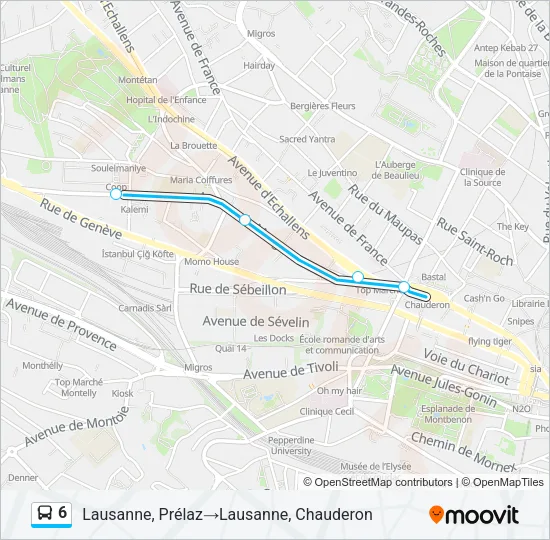 6 Bus Line Map