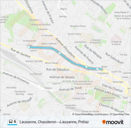 6 Bus Line Map
