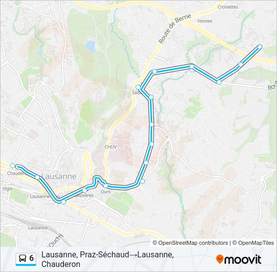 6 Bus Line Map