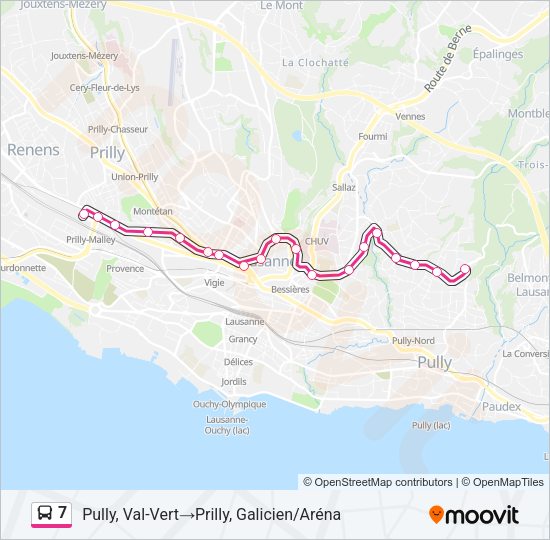 7 Bus Line Map