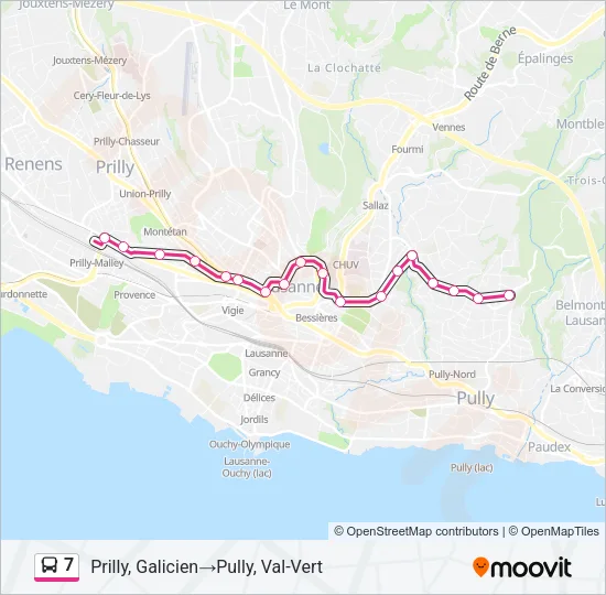 Plan de la ligne 7 de bus