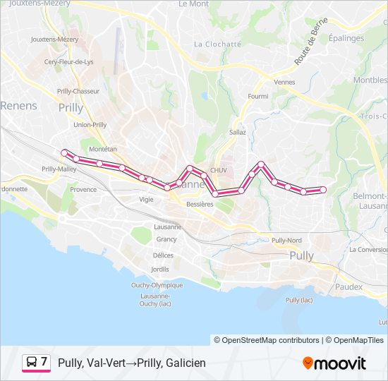 Plan de la ligne 7 de bus