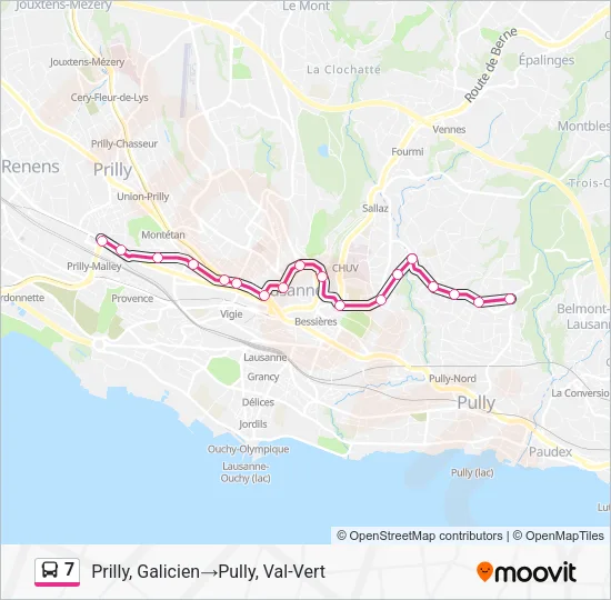 7 Bus Line Map