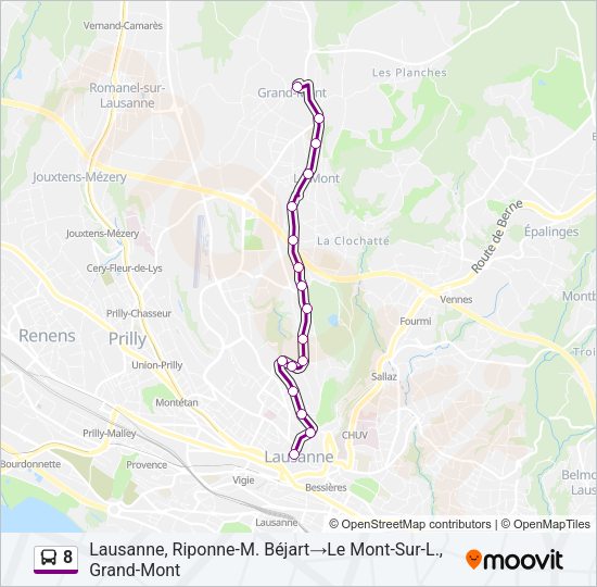 8 Bus Line Map