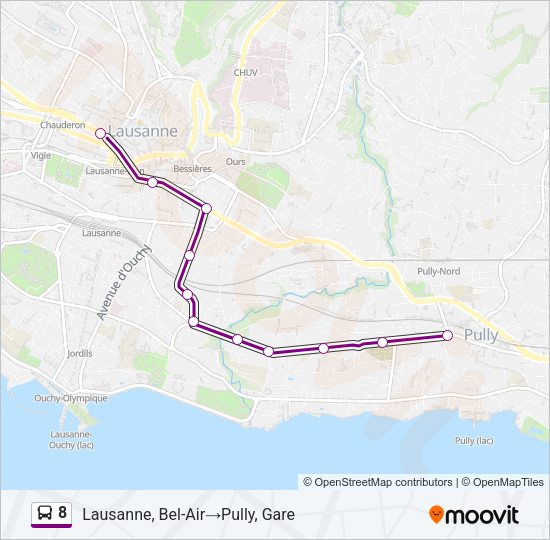8 Bus Line Map