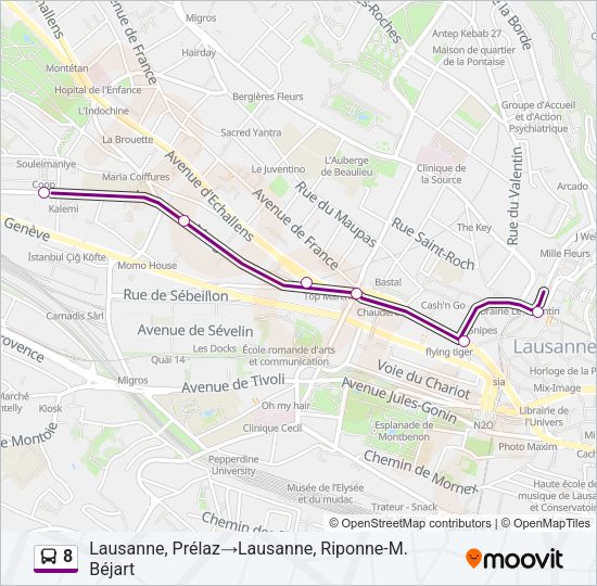 8 Bus Line Map