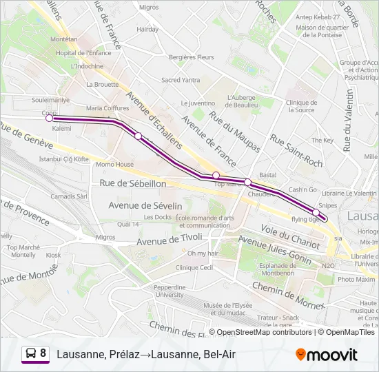 8 Bus Line Map