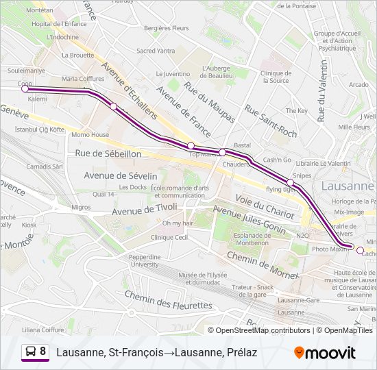 8 Bus Line Map