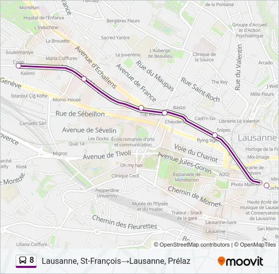 8 Bus Line Map