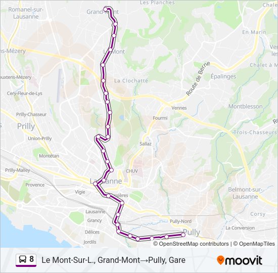 8 Bus Line Map