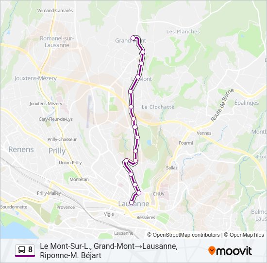 8 Bus Line Map