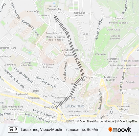 9 Bus Line Map