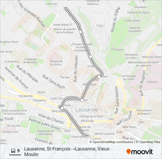 9 Bus Line Map