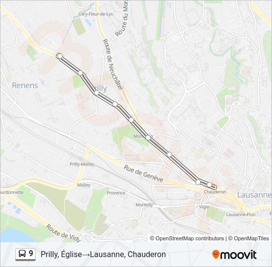 9 Bus Line Map
