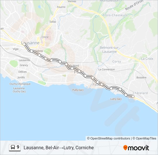 9 Bus Line Map