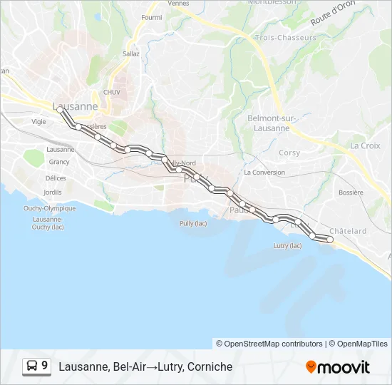 9 Bus Line Map