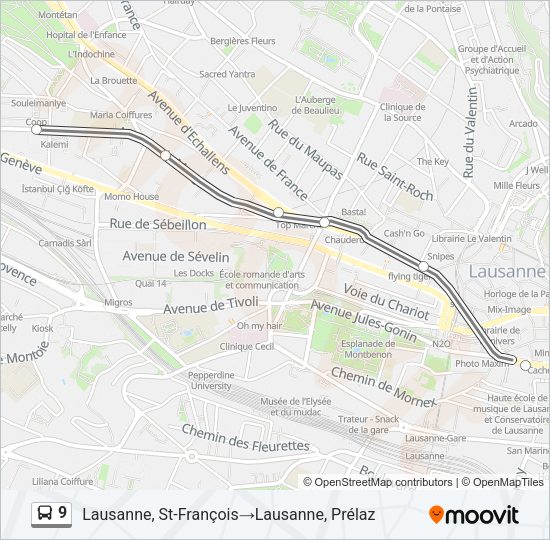 9 Bus Line Map