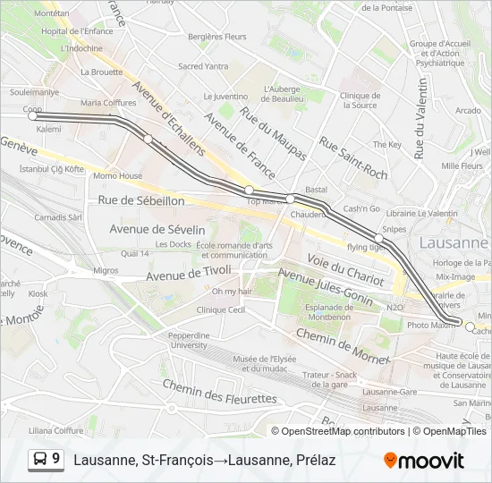 9 Bus Line Map