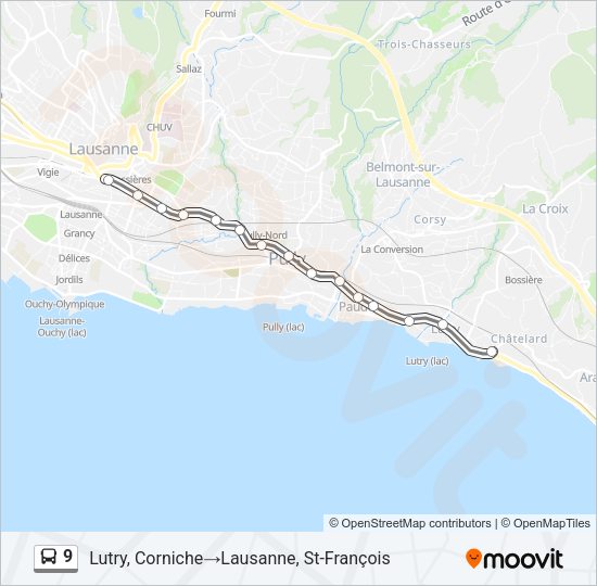 9 Bus Line Map