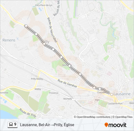 9 Bus Line Map