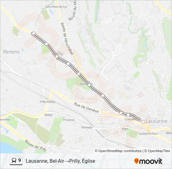 9 Bus Line Map