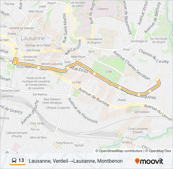 13 Bus Line Map