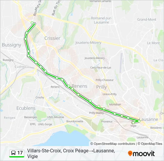 17 Bus Line Map