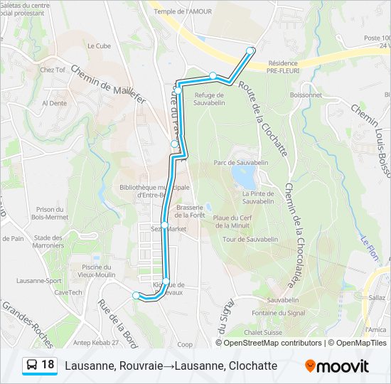 18 Bus Line Map