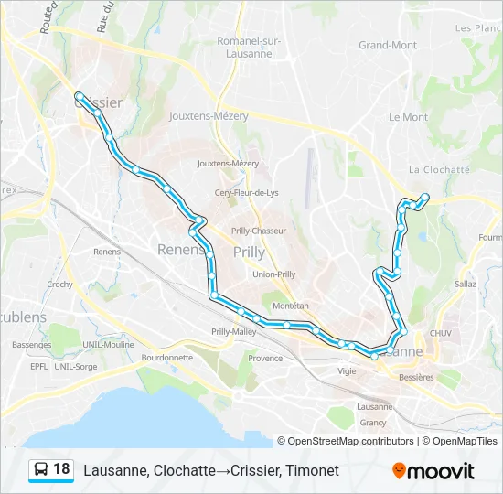 18 Bus Line Map