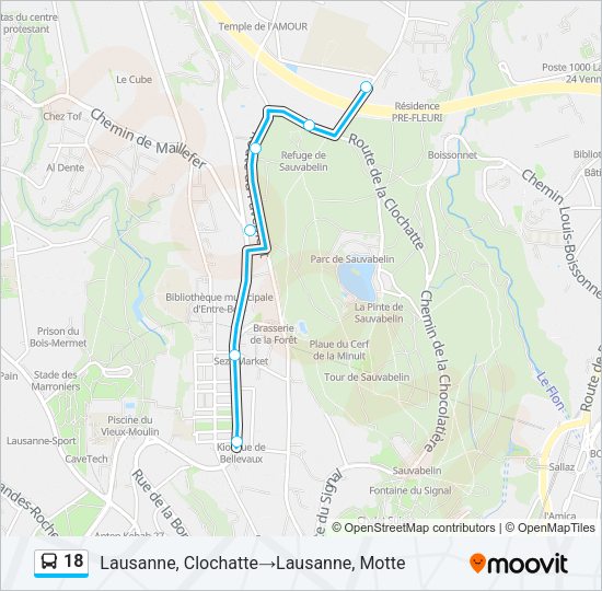 18 Bus Line Map