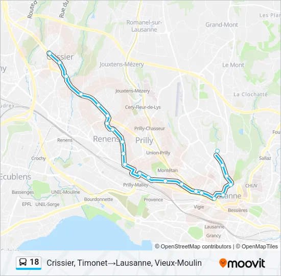 18 Bus Line Map