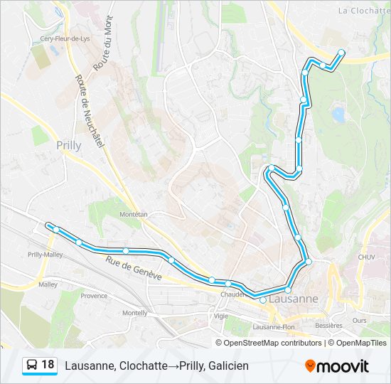18 Bus Line Map