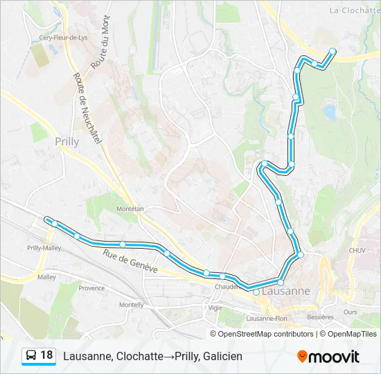 18 Bus Line Map