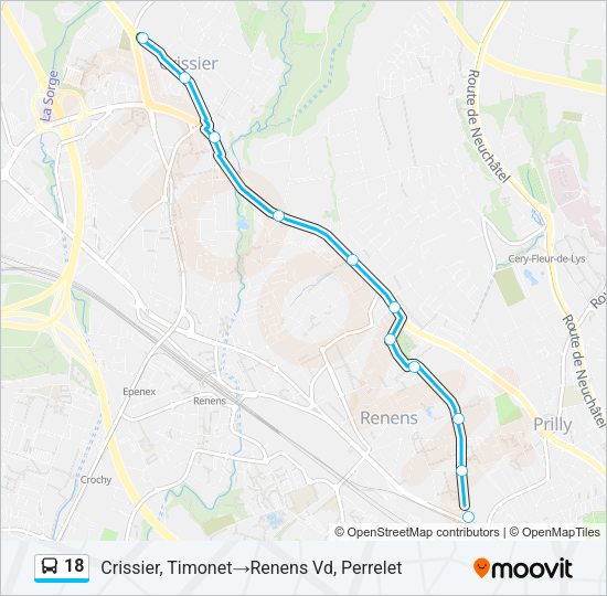 18 Bus Line Map