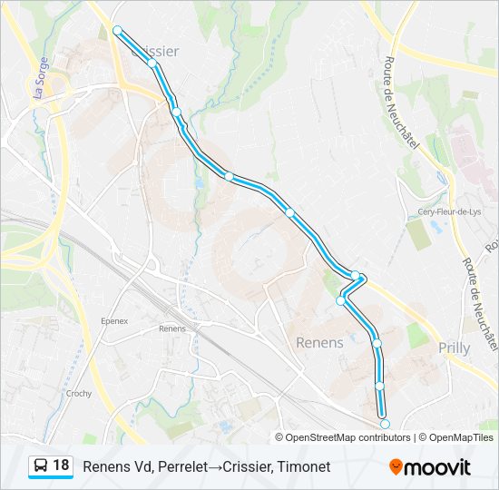 18 Bus Line Map