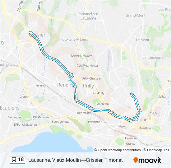 18 Bus Line Map