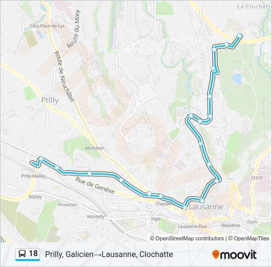 18 Bus Line Map