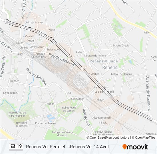 19 Bus Line Map